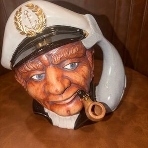 Sea Captain Vintage Ceramic Planter Large 1970s whale anchor pipe  nautical